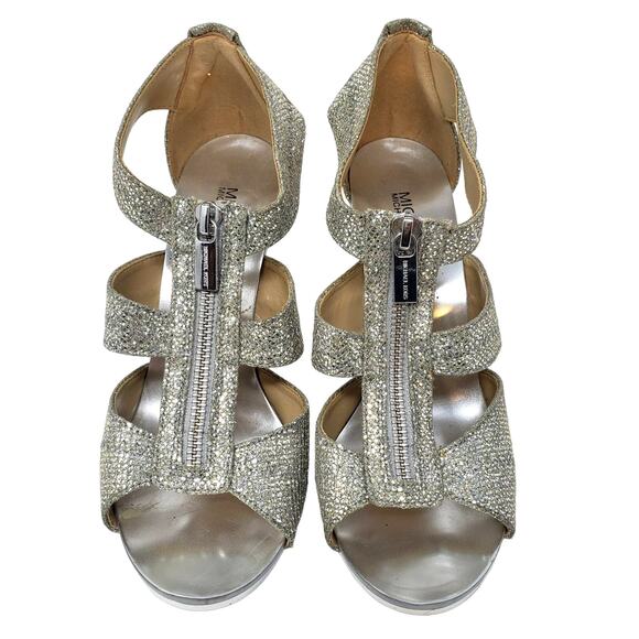 Michael Kors Metallic Strappy Pumps - 6 - Picture 1 of 6